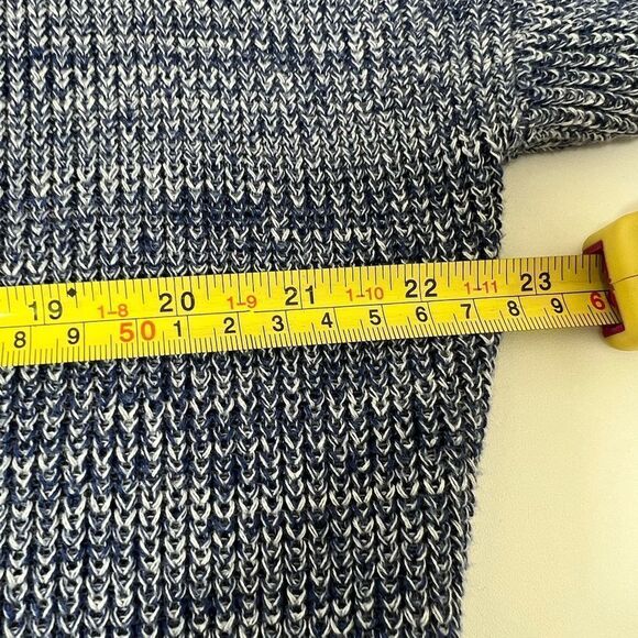 Express Blue Marl V-Neck Sweater Size Small Cotton Oversized - Picture 11 of 14